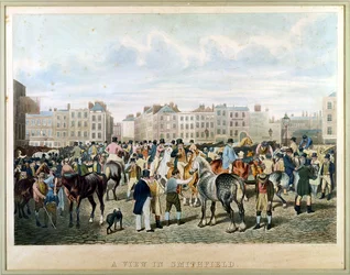 Vue de Smithfield gravée par F.C. et C. Lewis